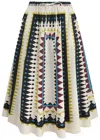 La Doublej Cotton Printed Midi Skirt In Multicoloured
