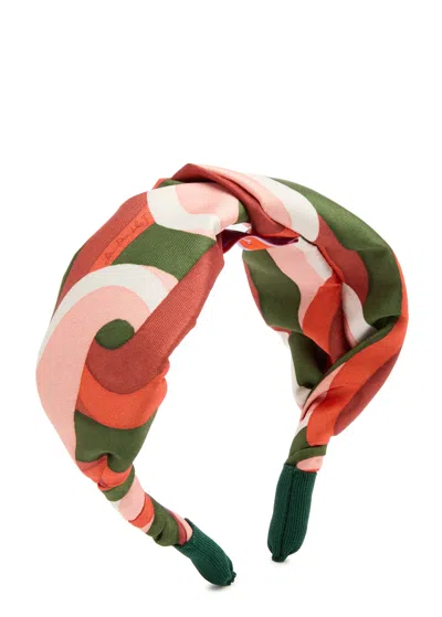 La Doublej La Double J Printed Satin Headband In Multicoloured 1