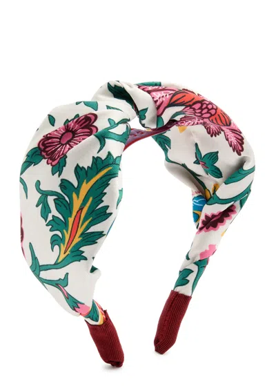 La Doublej La Double J Printed Satin Headband In Multicoloured