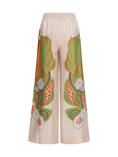 La Doublej La Double J Printed Silk Palazzo Trousers In Multi