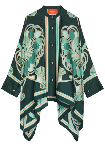 La Doublej La Double J Printed Silk-twill Shirtguillians Easter Egg In Black