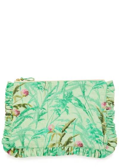 La Doublej La Double J Printed Stretch-cotton Hand Pochette Pouch In Multicoloured