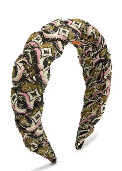La Doublej La Double J Rapunzel Metallic Silk-blend Headband In Multi