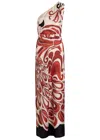 La Doublej La Double J Roy One-shoulder Printed Silk-twill Midi Dress In Multi