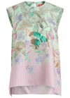 La Doublej La Double J San Carlo Floral-printed Silk-twill Top In Heath Placée Mint