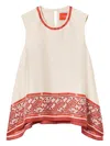 La Doublej La Double J San Carlo Printed Silk-twill Top In White