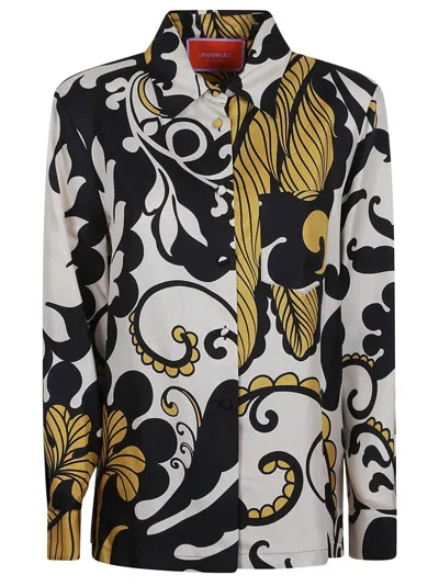 LA DOUBLEJ LA DOUBLE J SILK SHIRT WITH BOLD FLORAL