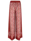 La Doublej La Double J Silk Twill Palazzo Pants With Cobra Pattern In Brown
