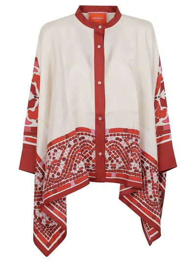 La Doublej La Double J Silk Twill Shirt With Hand-applied Cobra Motif In Multi