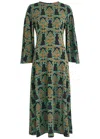La Doublej Swing Printed Silk Twill Midi Dress In Multicoloured