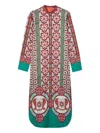 La Doublej Sundowner Floral-print Cotton-poplin Midi Shirt Dress In Multi