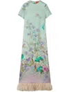 La Doublej La Double J Flowing Floral Maxi Dress With Fringe Detail