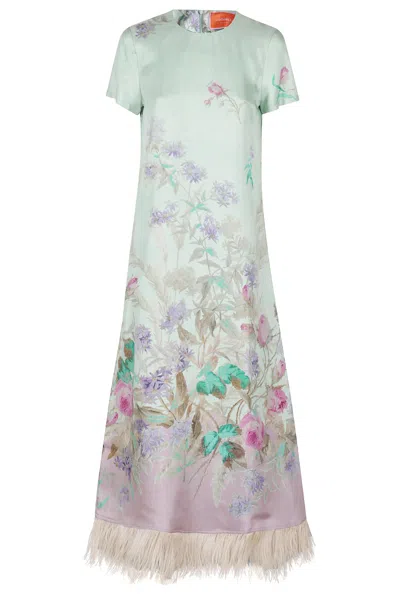 La Doublej La Double J Swing Feathers Dress - Mint