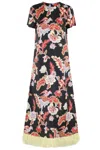 La Doublej La Double J Swing Feathers Dress In Multicolor