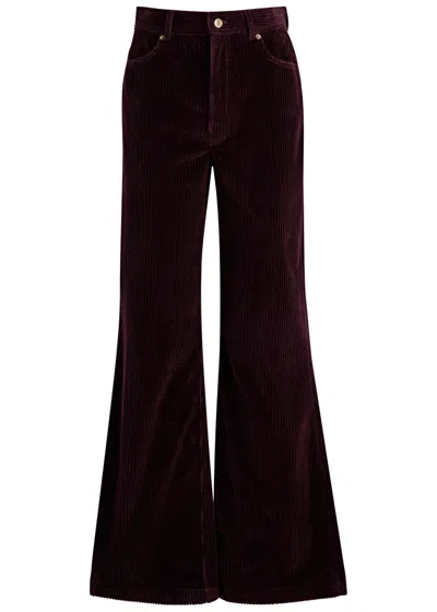 La Doublej La Double J The Flare Corduroy Trousers In Purple