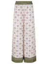 La Doublej La Double J Wide-leg Silk Trousers With Floral Pattern In Multi