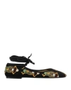 La Doublej Winter Ballerina Flats In Black