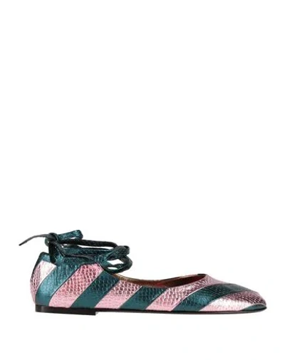 LA DOUBLEJ LA DOUBLE J WOMAN BALLET FLATS PINK SIZE 7 TEXTILE FIBERS