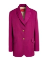 La Doublej La Double J Woman Blazer Plum Size S Wool, Polyamide In Purple