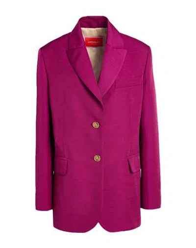 La Doublej La Double J Woman Blazer Plum Size S Wool, Polyamide In Purple