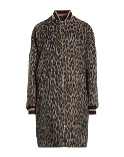 La Doublej La Double J Woman Coat Camel Size M Virgin Wool, Synthetic Fibers, Alpaca Wool, Wool, Silk In Brown