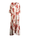 La Doublej La Double J Muumuu Printed Silk-satin Maxi Dress In White