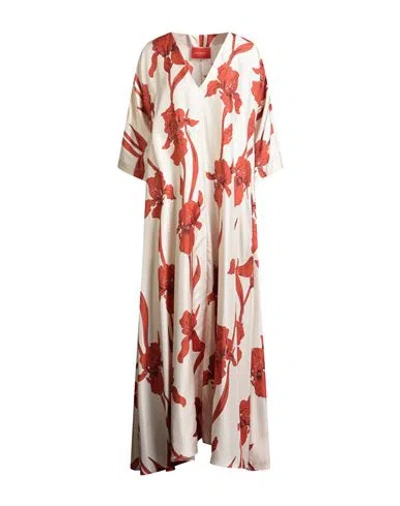 La Doublej La Double J Woman Maxi Dress Beige Size S Silk In White