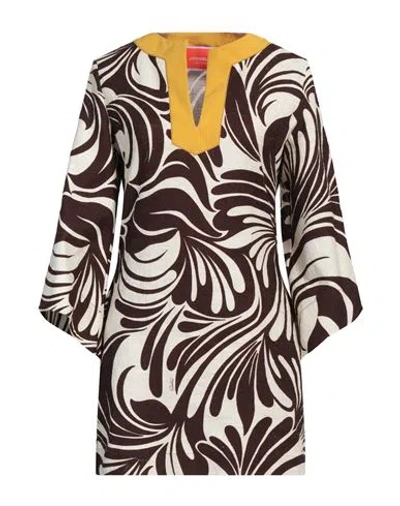 La Doublej La Double J Woman Maxi Dress Cocoa Size L Silk In Brown