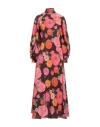 La Doublej Medici Floral-print Silk Midi Dress In Brown
