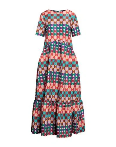 La Doublej La Double J Woman Maxi Dress Dark Purple Size L Polyester In Mezzaluna Rainbow