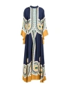 La Doublej La Double J Woman Maxi Dress Navy Size L Silk In Mudejar Blue