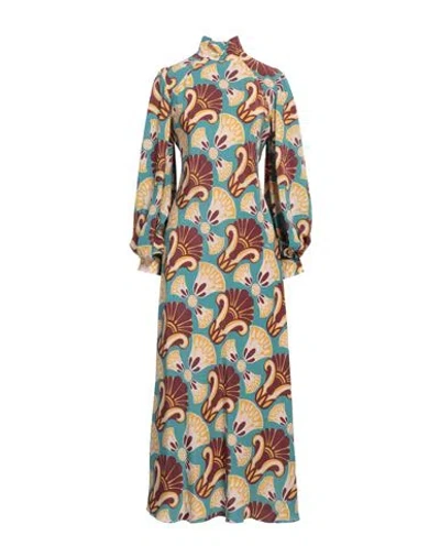 La Doublej La Double J Woman Maxi Dress Pastel Blue Size M Silk