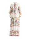La Doublej Athena Printed Silk Chiffon Maxi Dress In White