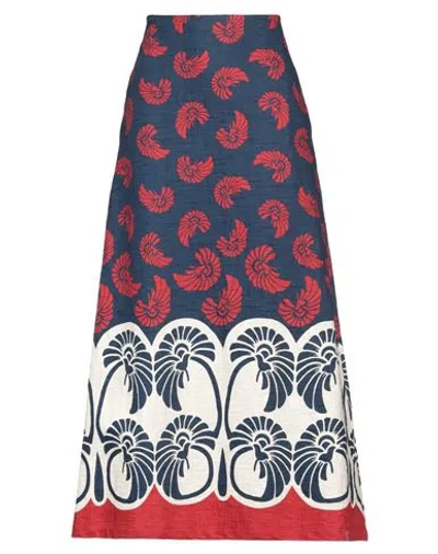 La Doublej La Double J Woman Maxi Skirt Navy Size M Cotton, Elastane In Multi