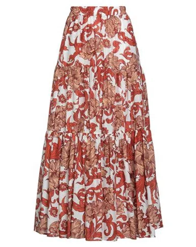 La Doublej La Double J Woman Maxi Skirt White Size L Cotton, Silk In Multi