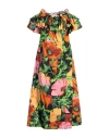 La Doublej Breakfast Off-the-shoulder Floral-print Cotton-poplin Midi Dress In Black