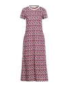La Doublej Flame-print Short-sleeve Midi Dress In Pink