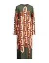 La Doublej La Double J Woman Midi Dress Military Green Size L Viscose In Multi