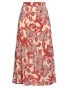 La Doublej La Double J Woman Midi Skirt Apricot Size M Silk In Orange