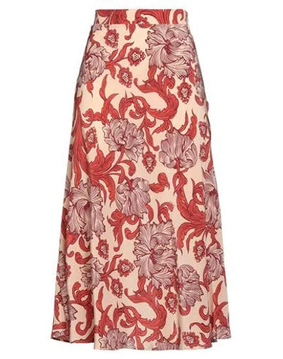 La Doublej La Double J Woman Midi Skirt Apricot Size M Silk In Orange
