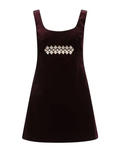La Doublej La Double J Woman Mini Dress Burgundy Size M Cotton