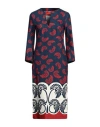 La Doublej Monogram-pattern Midi Dress In Navy Blue