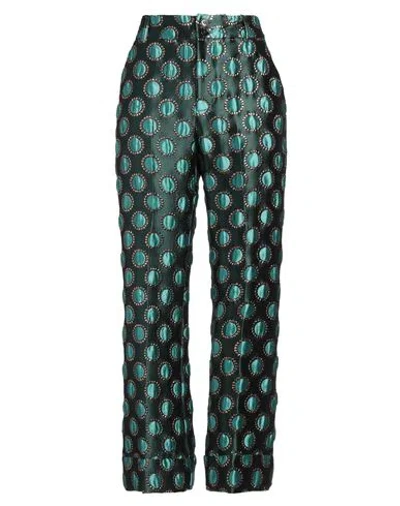 La Doublej La Double J Woman Pants Dark Green Size M Polyester, Metallic Polyester, Silk, Polyamide