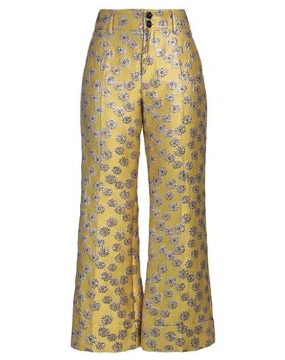 La Doublej La Double J Woman Pants Marigold Size L Polyester, Cotton, Metallic Fiber, Silk, Polyamide In Margarita