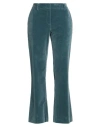 La Doublej Velvet-finish Cotton Cropped Trousers In Blue