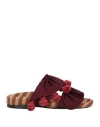 La Doublej La Double J Woman Sandals Burgundy Size 7 Textile Fibers In Solid Bordeaux