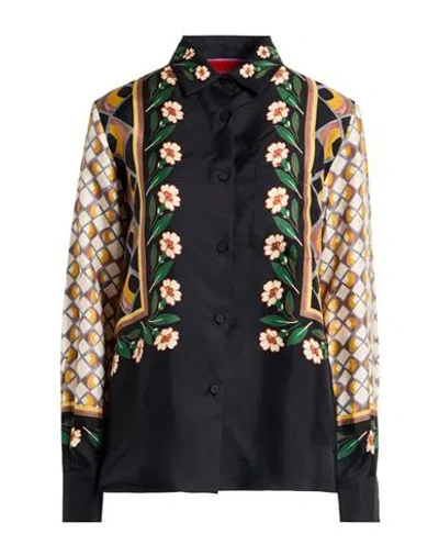 La Doublej La Double J Woman Shirt Black Size Xl Silk In Multi