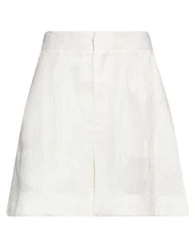 La Doublej La Double J Woman Shorts & Bermuda Shorts Ivory Size L Cotton, Silk In White
