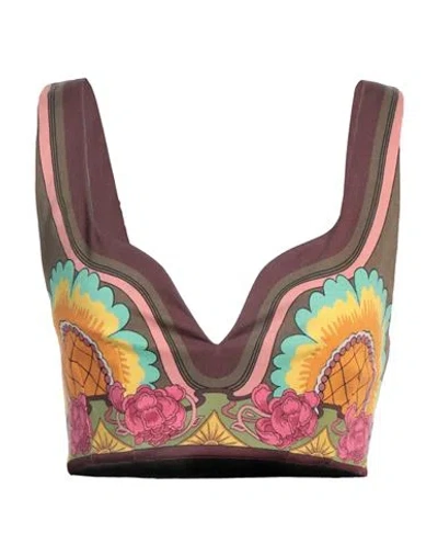 La Doublej Baia Floral Printed Cropped Top In Multi