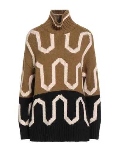 La Doublej La Double J Woman Turtleneck Khaki Size M Acrylic, Alpaca Wool, Polyamide, Polyester In Sand